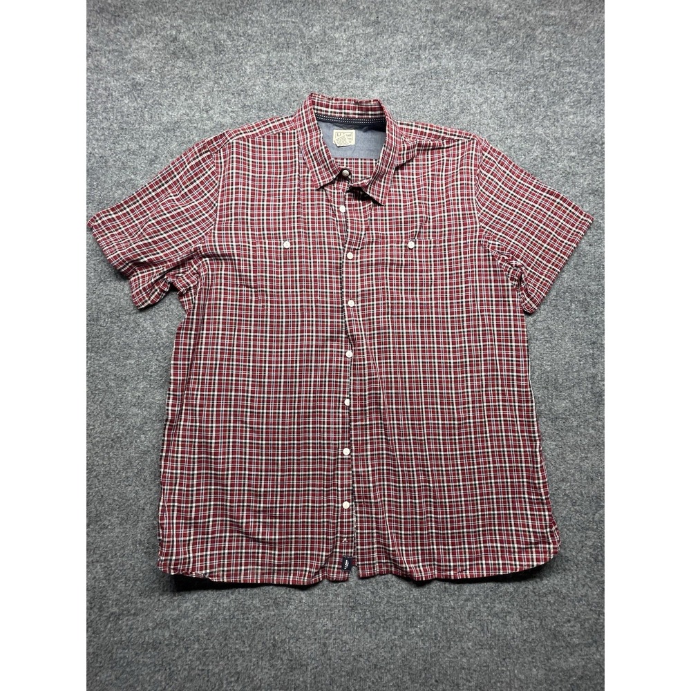 Men's Lightweight L.L. Bean Red Plaid Short Sleeve Button Up Shirt XXL-Tall